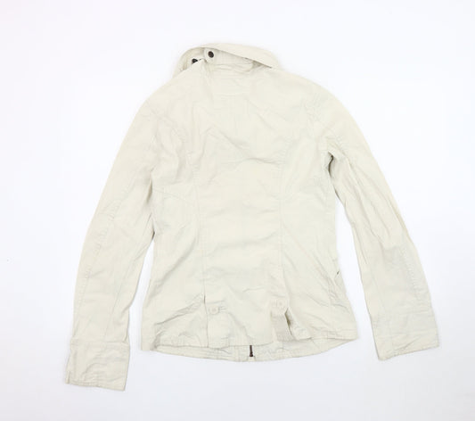 Diesel Men's White S Jacket, Cotton, Button Accents
