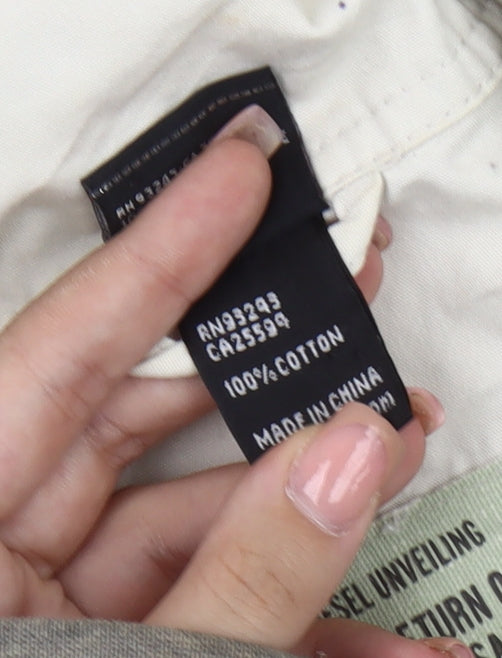 Diesel Men's White S Jacket, Cotton, Button Accents