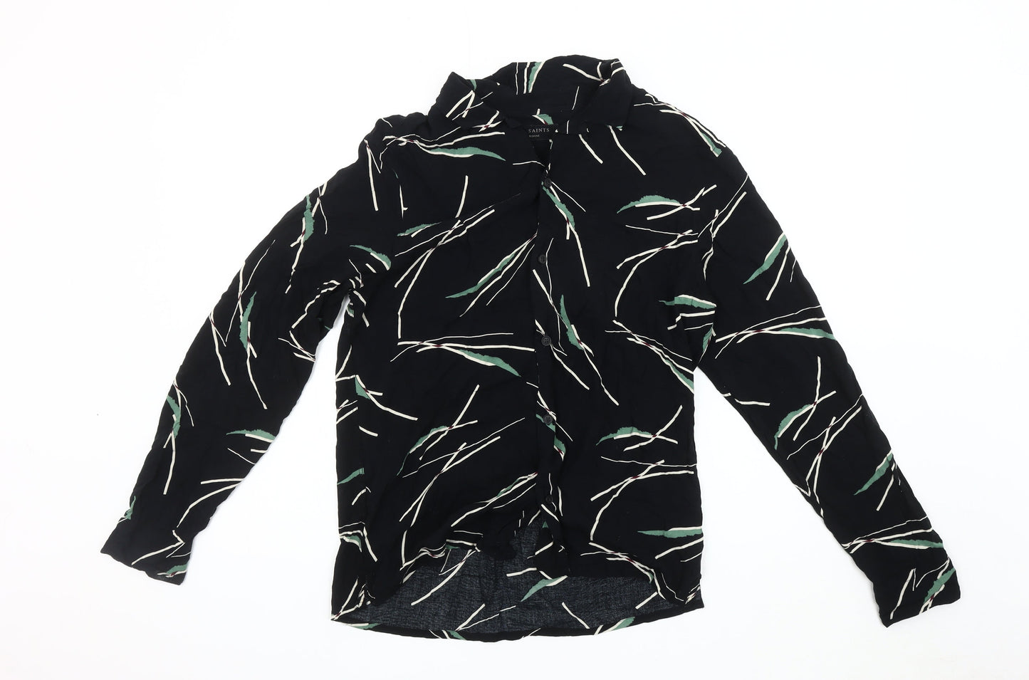 AllSaints Women's Black Button-Up Shirt - Medium