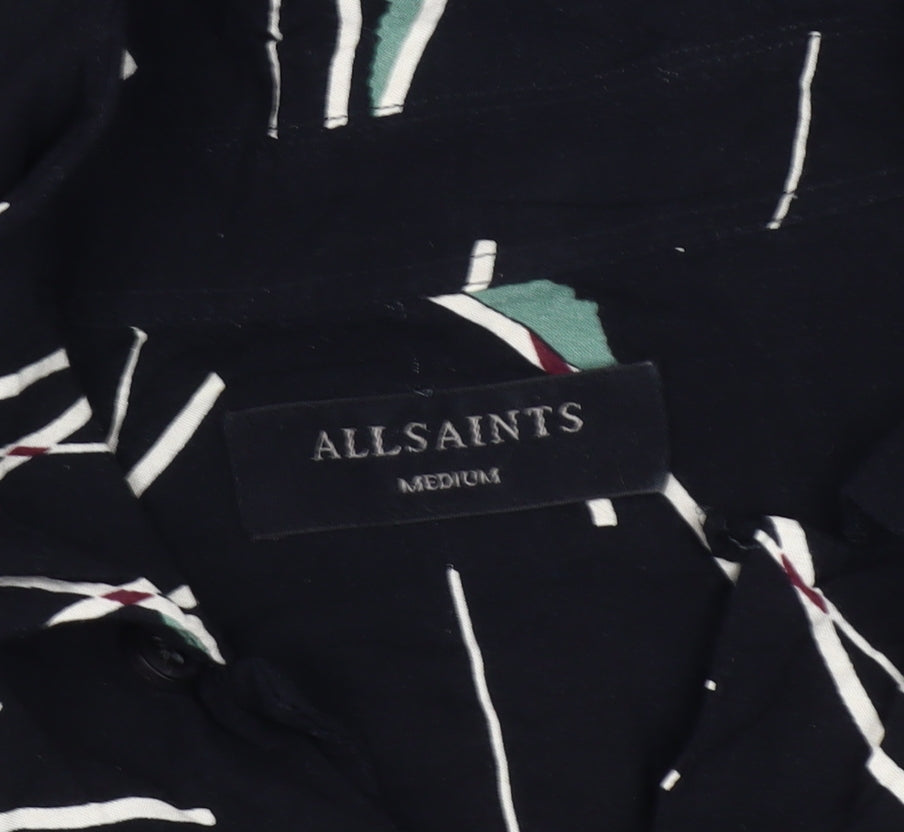 AllSaints Women's Black Button-Up Shirt - Medium