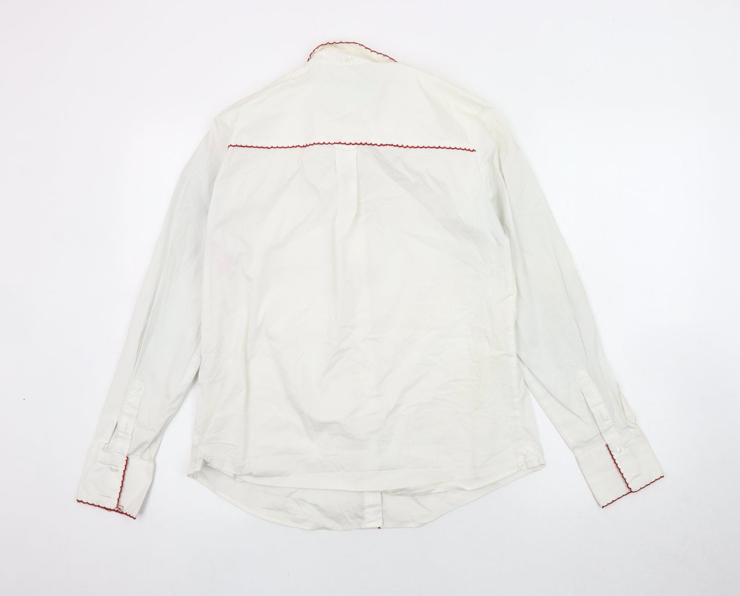 United Colors of Benetton Women's White Cotton Shirt Size 8