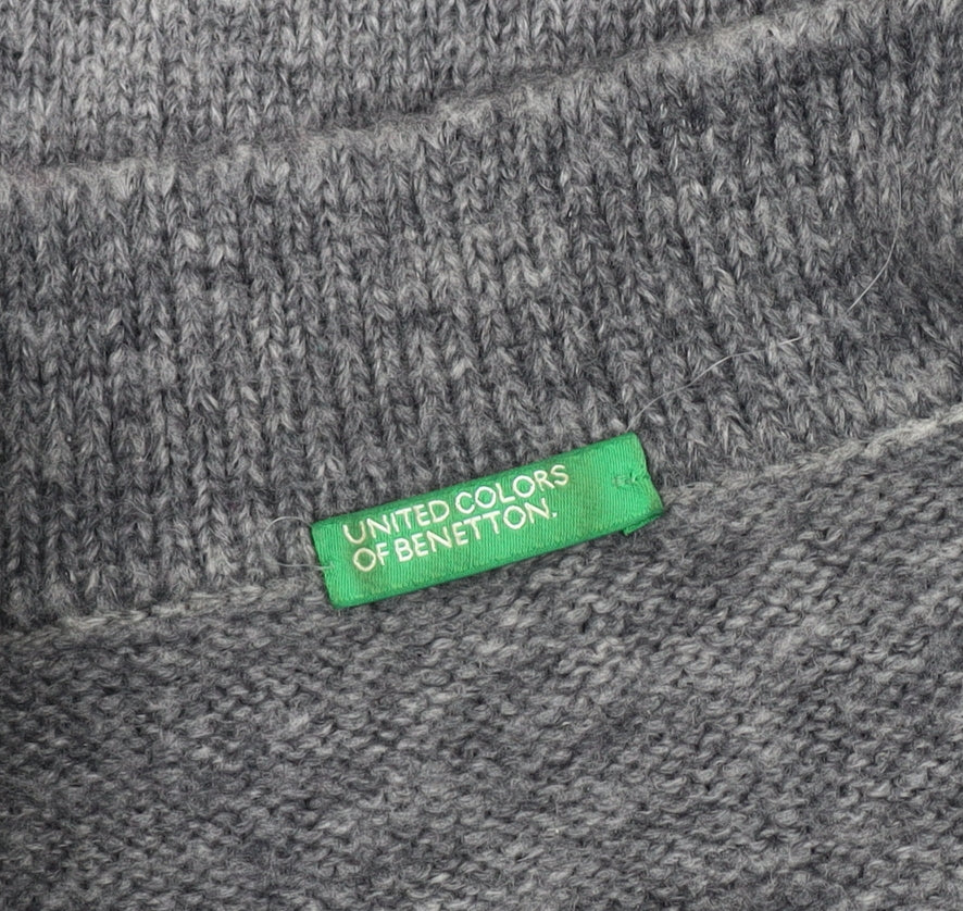 United Colors of Benetton Women's Grey Short Sleeve Cardigan S