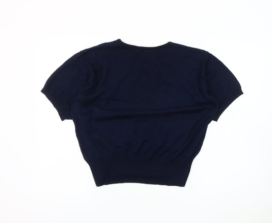 Racing Green Women's Blue Short Sleeve Jumper