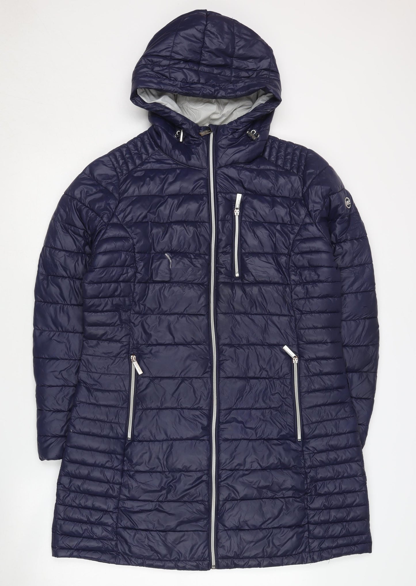 Michael Kors Women's Blue Puffer Jacket, Size L