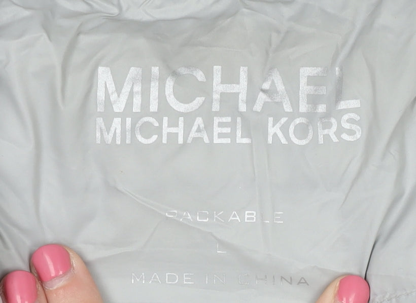 Michael Kors Women's Blue Puffer Jacket, Size L