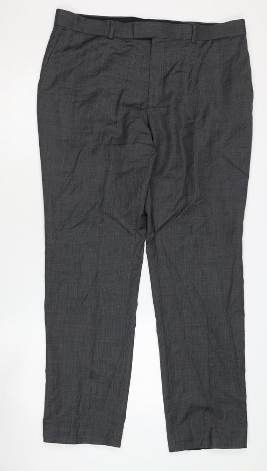 Jaeger Men's Grey Dress Pants, Size 38R, Regular Fit