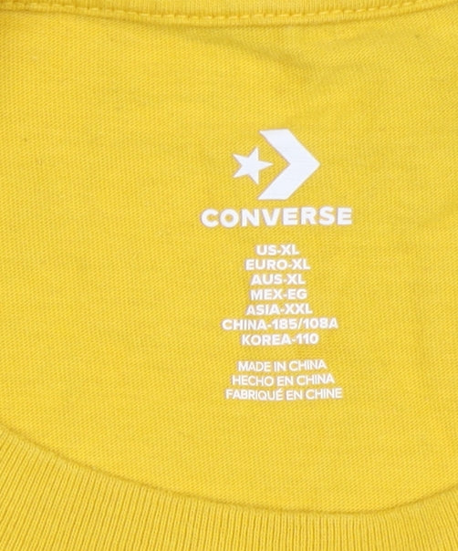 Converse Men's Yellow XL Graphic Print T-Shirt