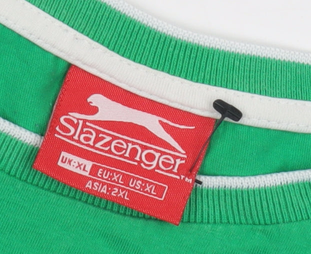 Slazenger Men's Green XL Crew Neck T-Shirt