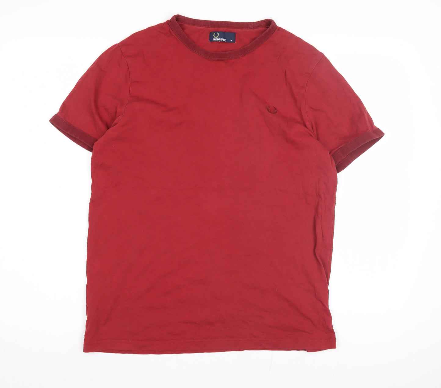 Fred Perry Men's Red Crew Neck T-Shirt, Size M