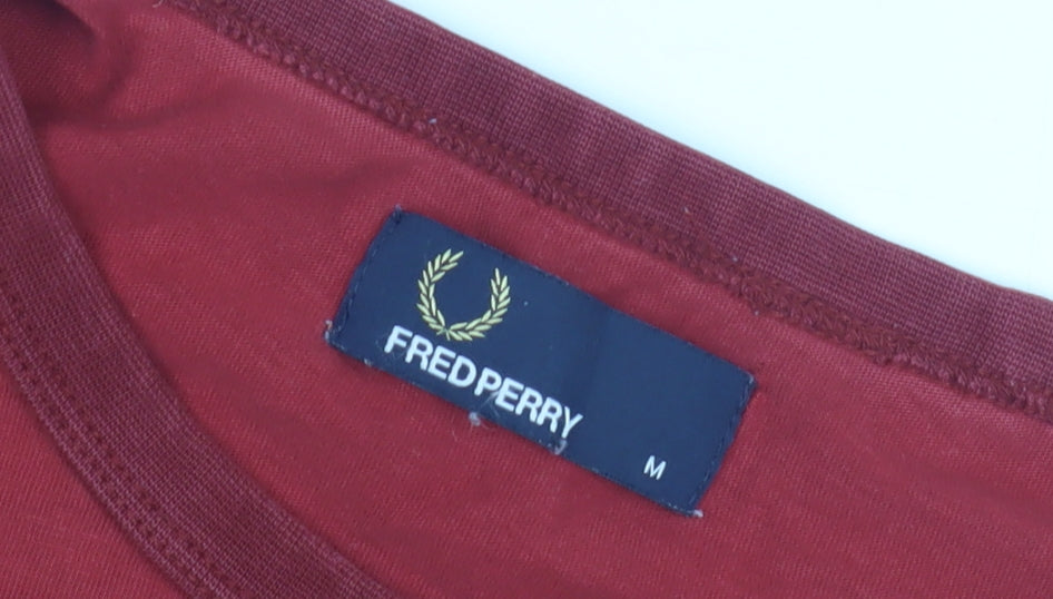 Fred Perry Men's Red Crew Neck T-Shirt, Size M