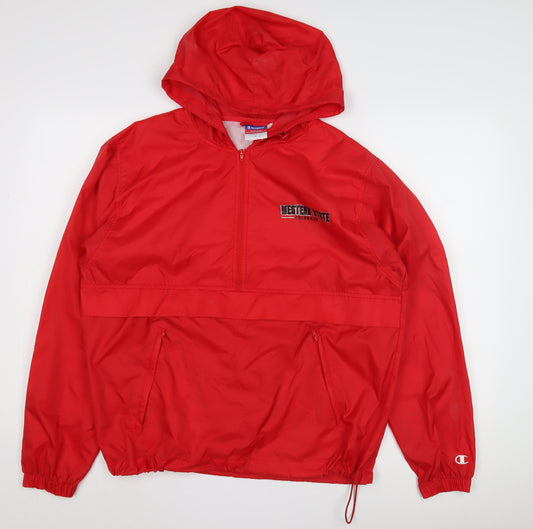 Champion Red Men's Anorak Jacket S - Hooded Sportswear