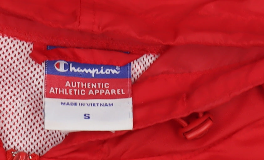Champion Red Men's Anorak Jacket S - Hooded Sportswear