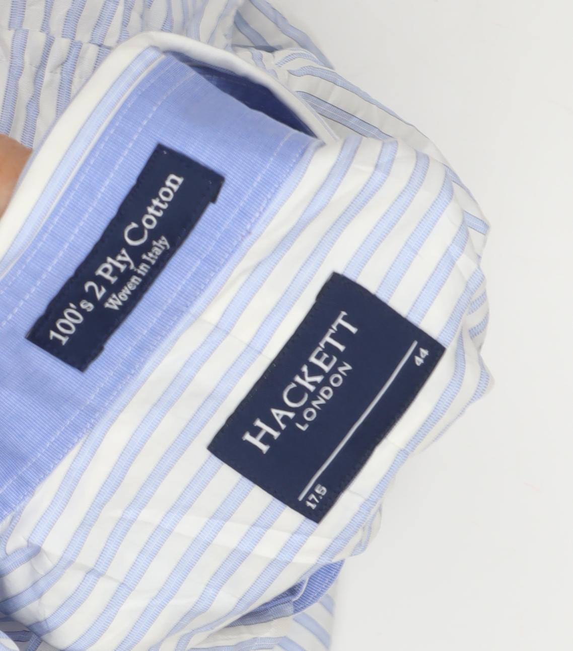 Hackett Men's Blue Striped Dress Shirt 44