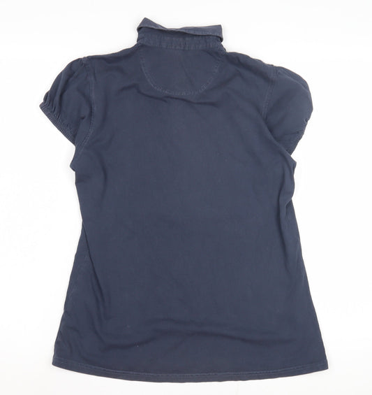 Womens UK Size 14 Seasalts Blue Cotton Button-Up