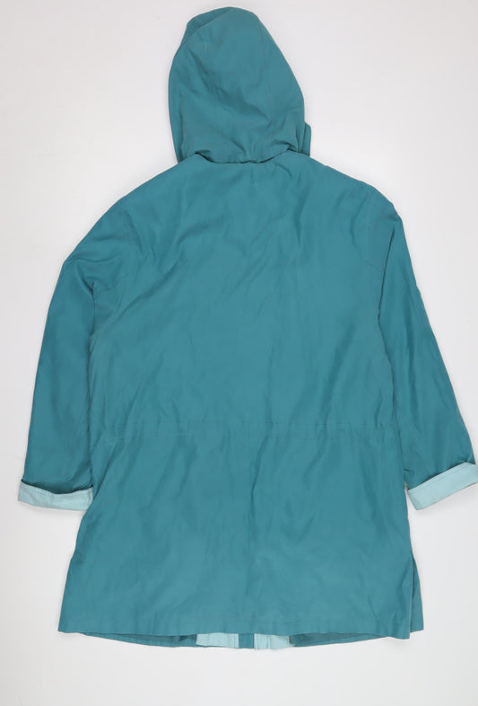 Holmewood Women's Blue Rain Coat, Size 12, Casual Style