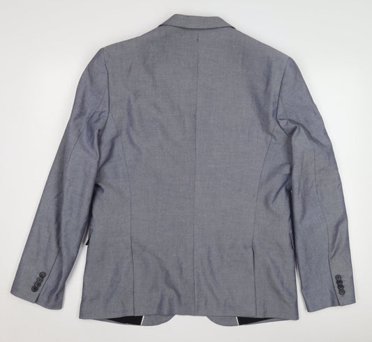H&M Men's Grey Slim Fit Blazer Jacket, Size 44