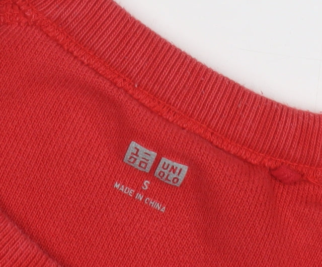 UNIQLO Women Red Sweatshirt, Size S, Classic Crewneck