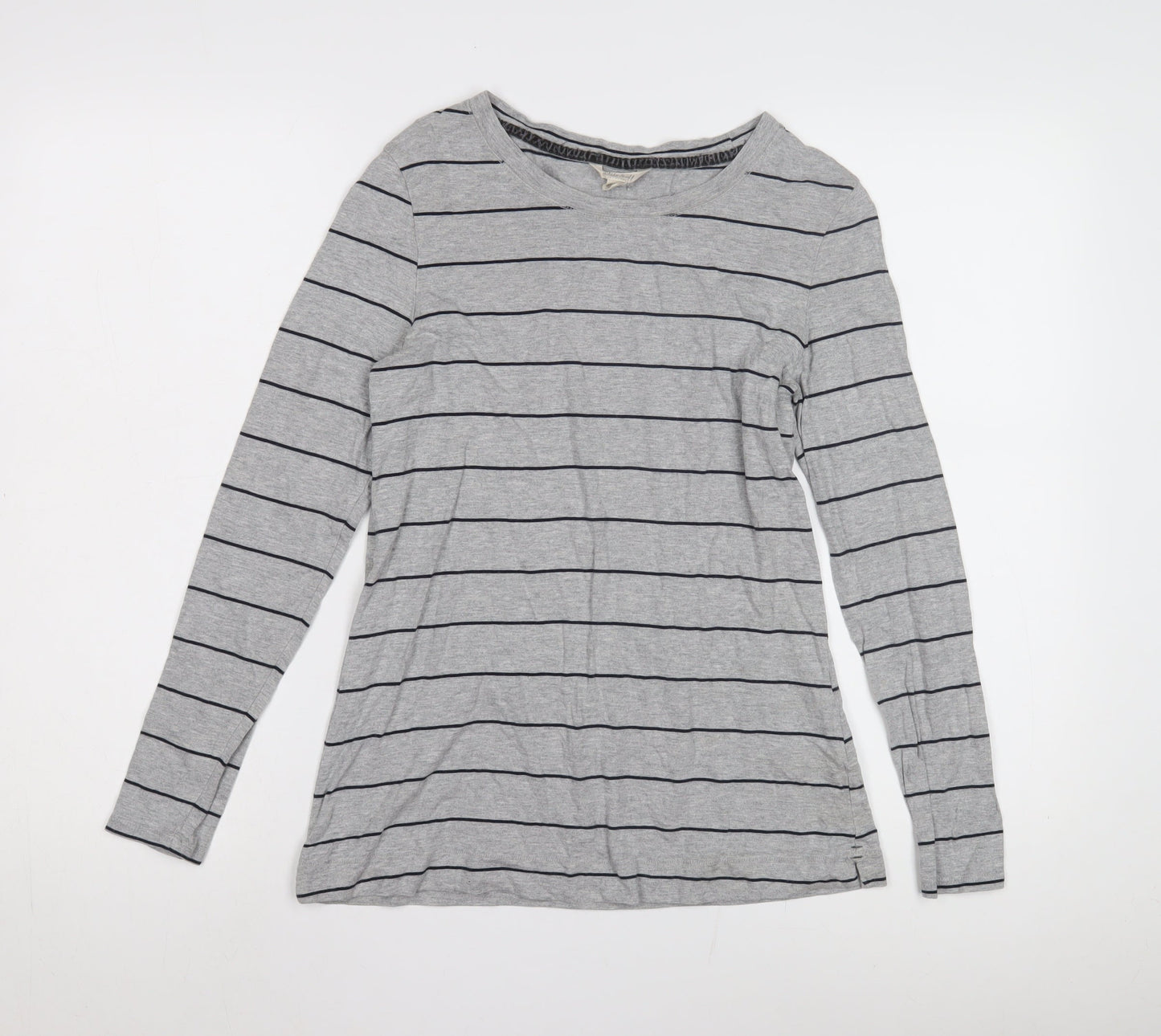 White Stuff Women's Grey Striped Long Sleeve T-Shirt
