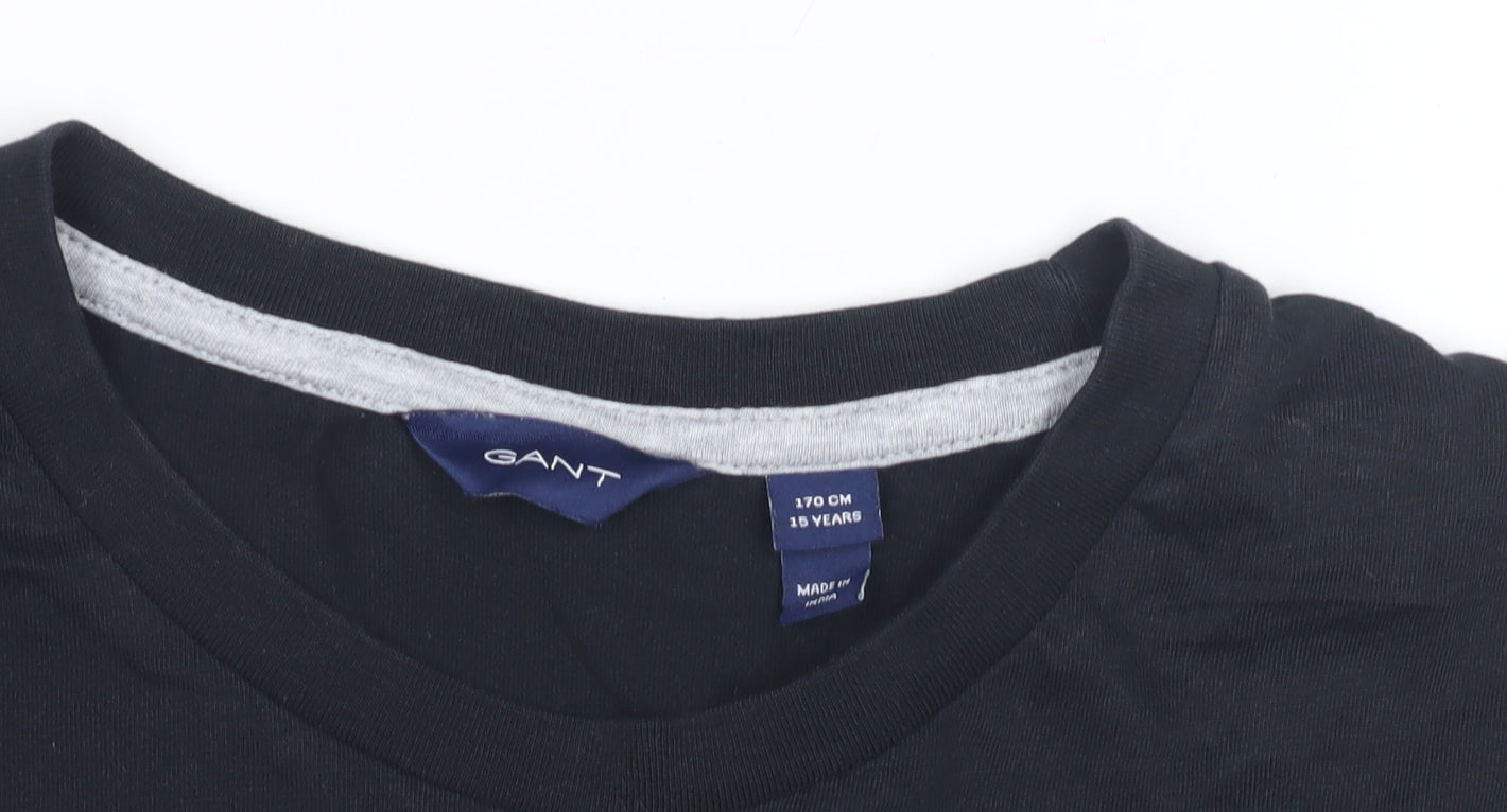 GANT Teens Black Graphic Logo T-Shirt, Size 170 CM