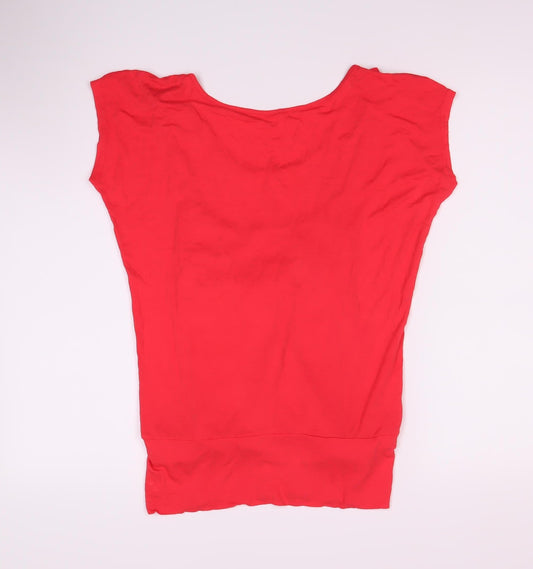 Womens UK Size S Bench Red Viscose Blend T-Shirt