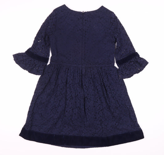 GAP Blue A-Line Party Dress for Girls - M, Lace, 3/4 Sleeve