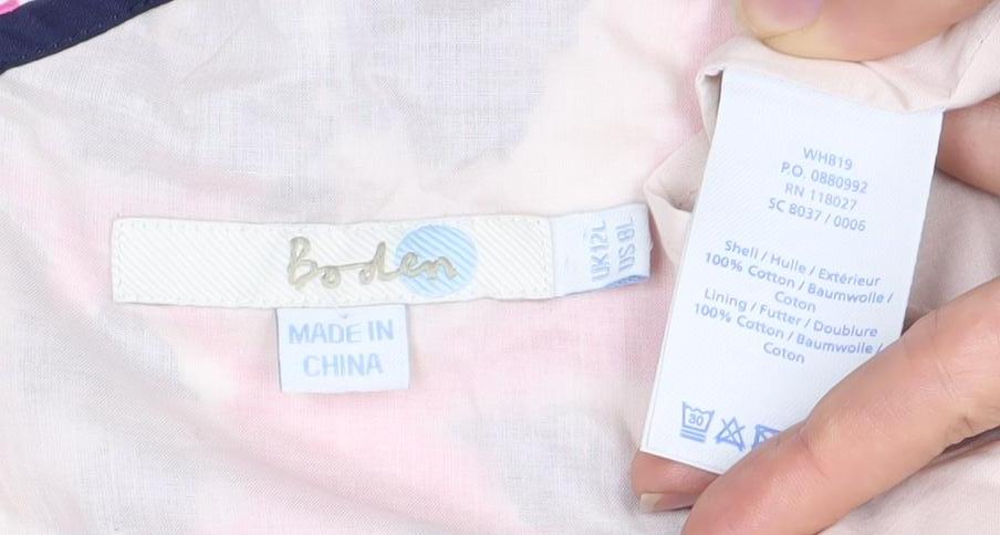 Boden Women's Pink Floral A-Line Dress Size 12