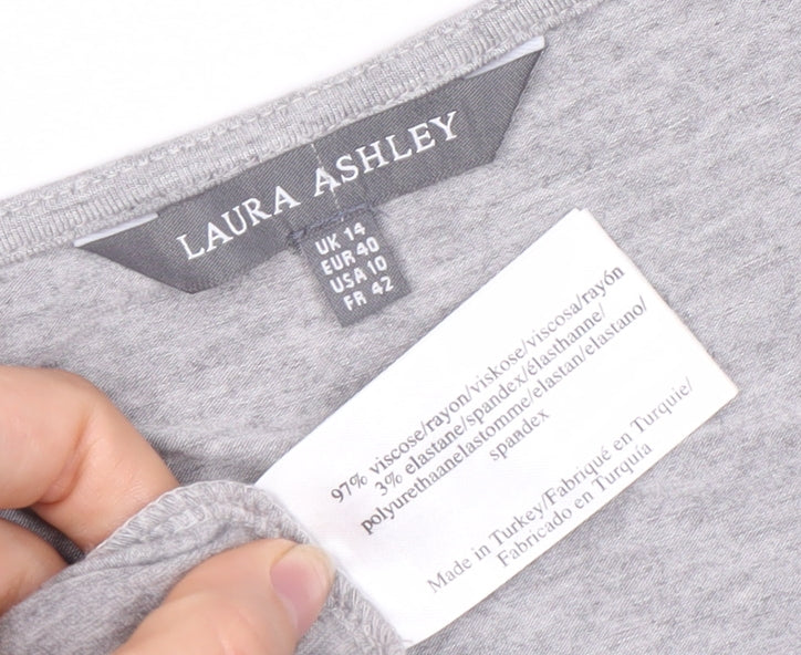 Laura Ashley Women's Grey Size 14 Long Sleeve Top