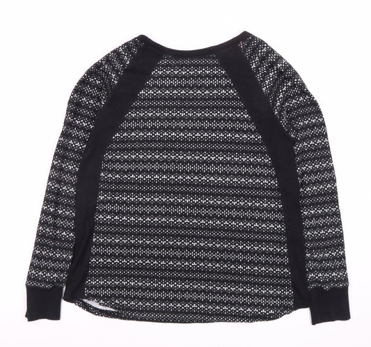 DKNY Women's Black Geometric Knit Sweater Size S