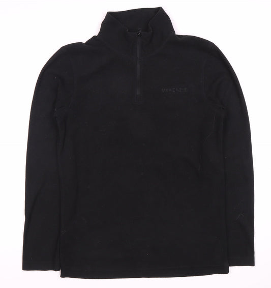 MCKENZIE Men's Black Fleece 1/4 Zip Sweatshirt - S