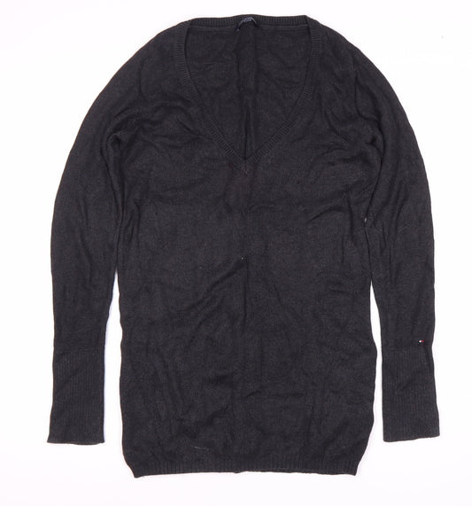 Tommy Hilfiger Women's Black V-Neck Pullover Jumper