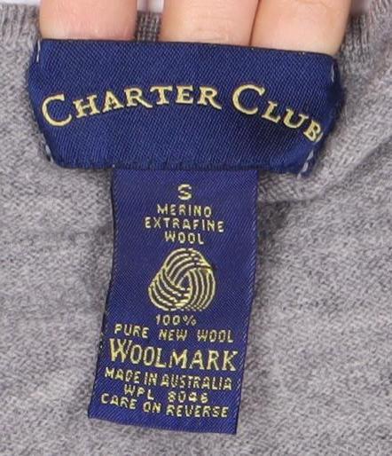 Charter Club Women's Grey Merino Wool Jumper, Size S