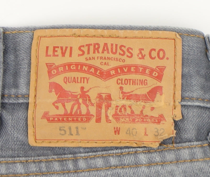 Levi's Men's Slim Grey Denim Jeans Size 40 W 32 L