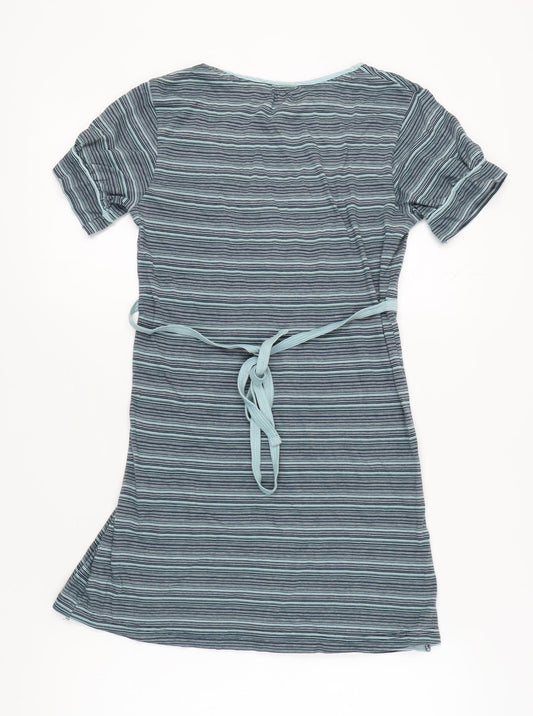 Fat Face Women's Blue Striped Scoop Neck Dress Size 10