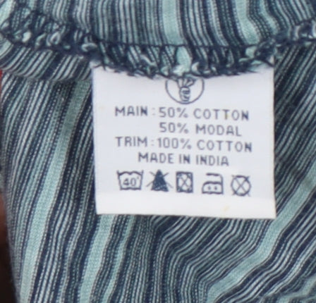 Fat Face Women's Blue Striped Scoop Neck Dress Size 10