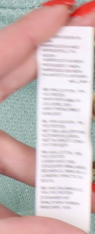 Fat Face Unisex Adults Green 2XL Henley Hoodie