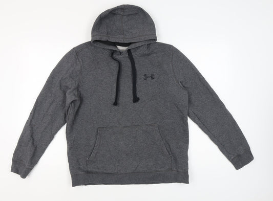 Under Armour Grey Pullover Hoodie Unisex L Fleece
