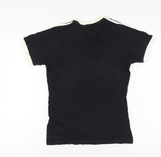 Adidas Unisex Black Ringer T-Shirt, Size S, Stylish and Casual
