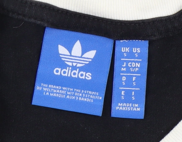Adidas Unisex Black Ringer T-Shirt, Size S, Stylish and Casual