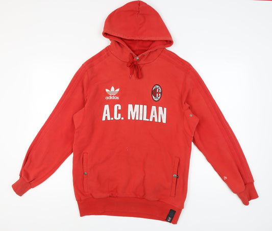 Additional front view of Adidas Men's Red Pullover Hoodie, size M