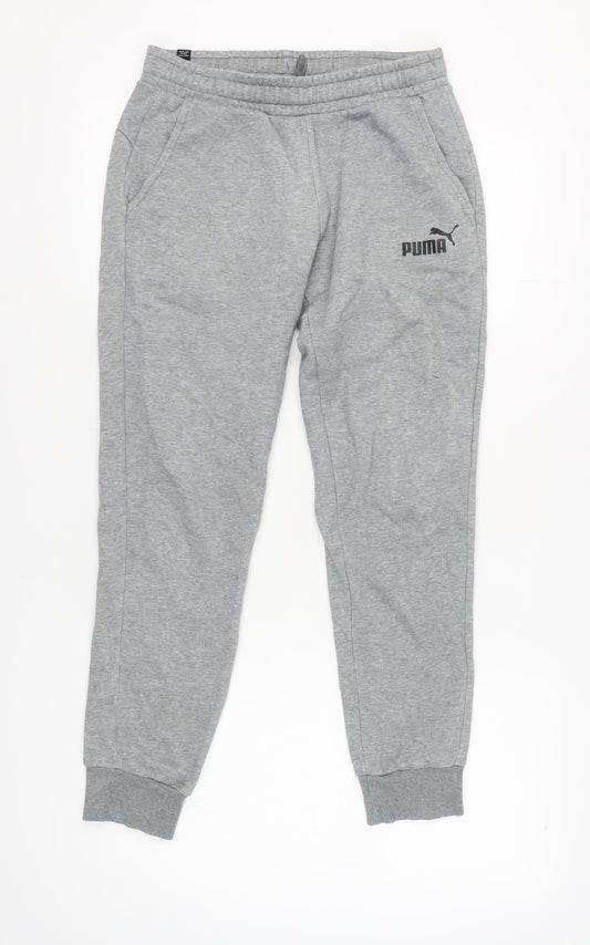 Puma Men's Grey Jogger Trousers Size M