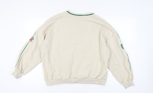 Pull & Bear Beige Unisex M Pullover Sweatshirt