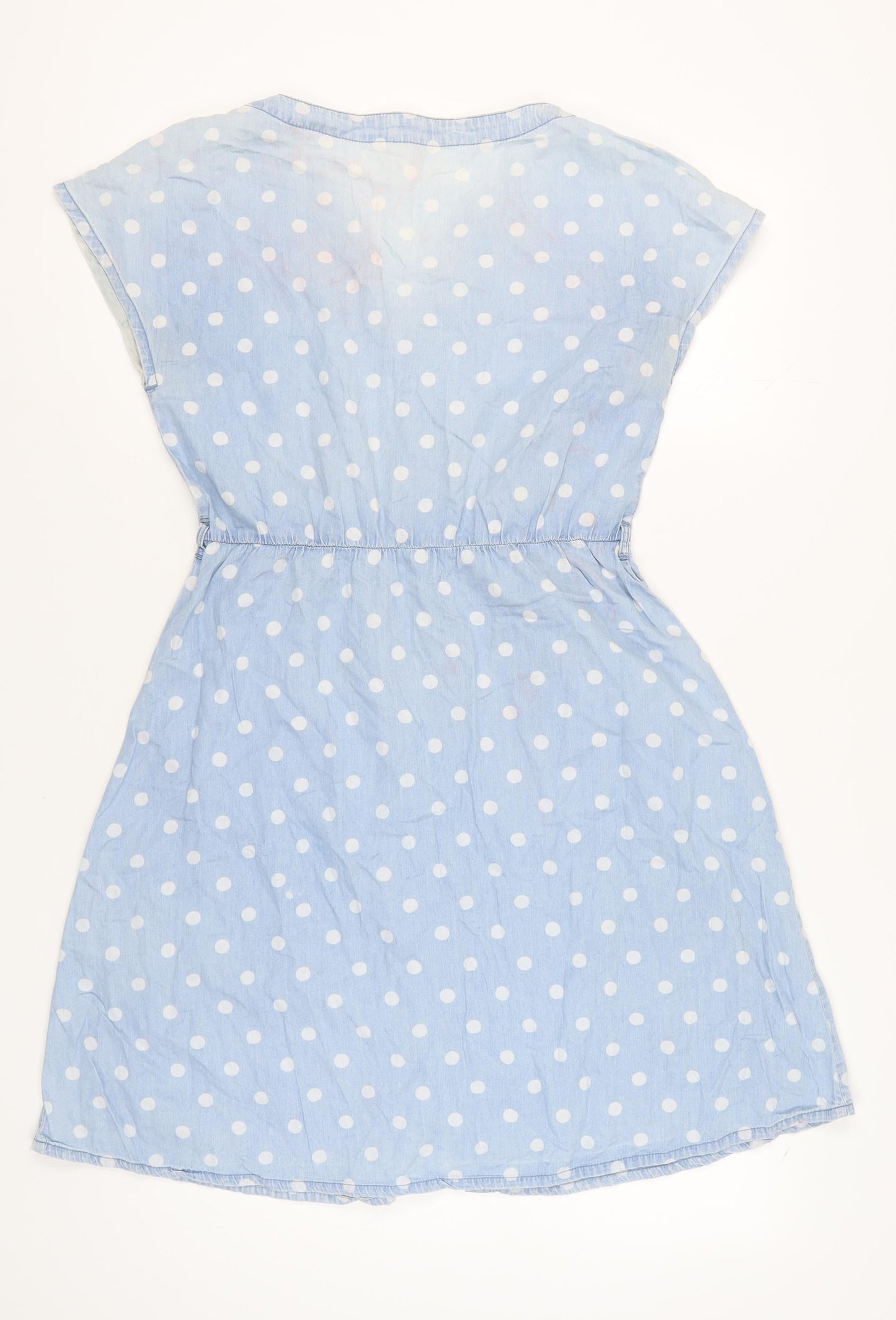 Cath Kidston Women's Blue Polka Dot Dress Size 12