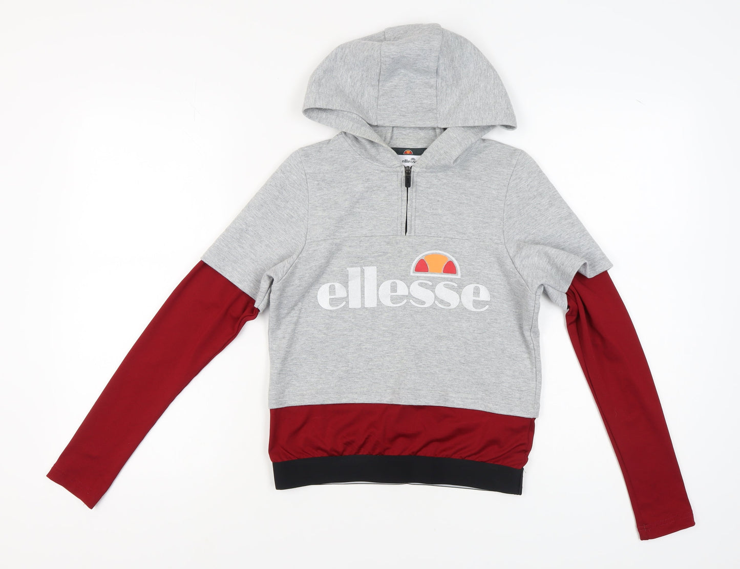 Ellesse Women's Grey Red Hoodie Size 6