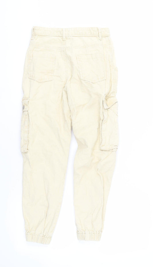 PrettyLittleThing Women's Beige Cargo Trousers Size 6