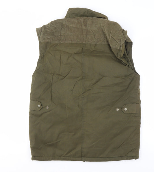 GS Outer Wear Men's Green Waistcoat, Size M, Pockets, Casual