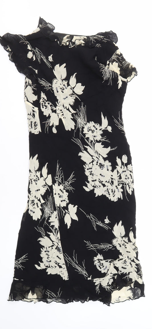 Laura Ashley Women's Black Floral Dress, Size 16