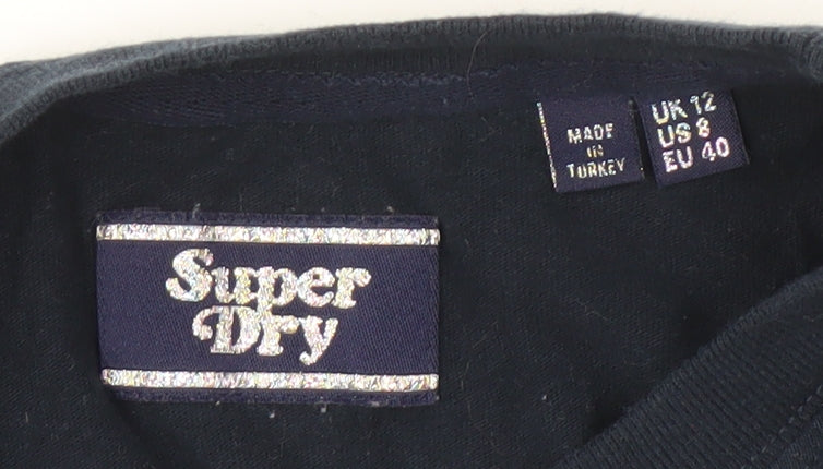 Superdry Unisex Blue T-Shirt, Size 12, Casual Crew Neck