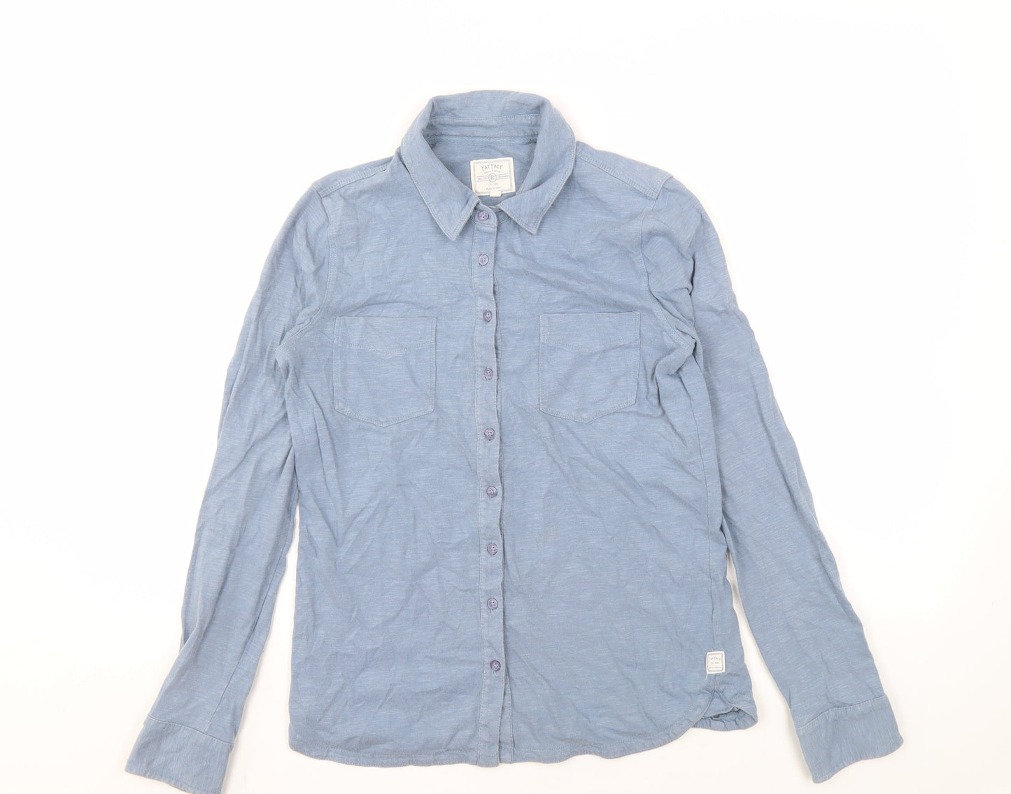 Fat Face Women's Blue Button-Up Shirt Size 6