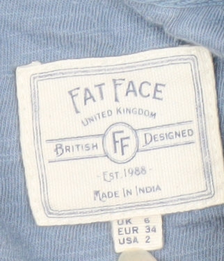 Fat Face Women's Blue Button-Up Shirt Size 6