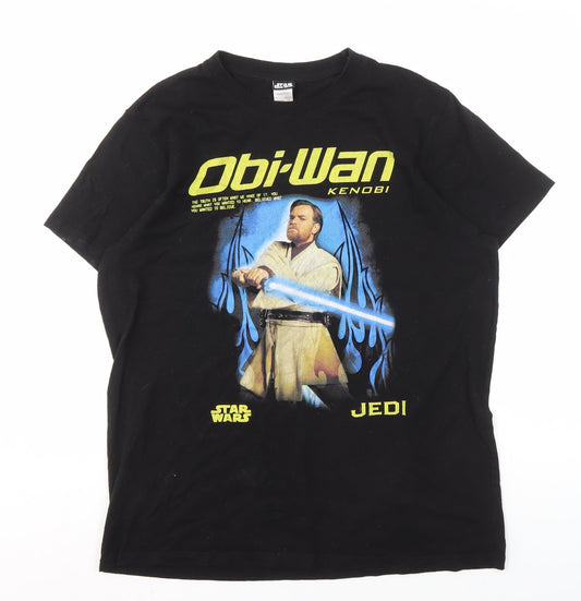 Star Wars Men's Black T-Shirt S Obi-Wan Kenobi Design